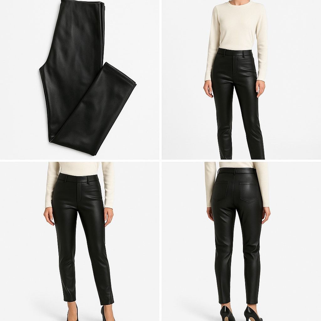 H&M H&M Black Faux Leather Slim Fit Pants Women’sClassicTrousers Size 30" / US 8 / IT 44 - 1 Thumbnail