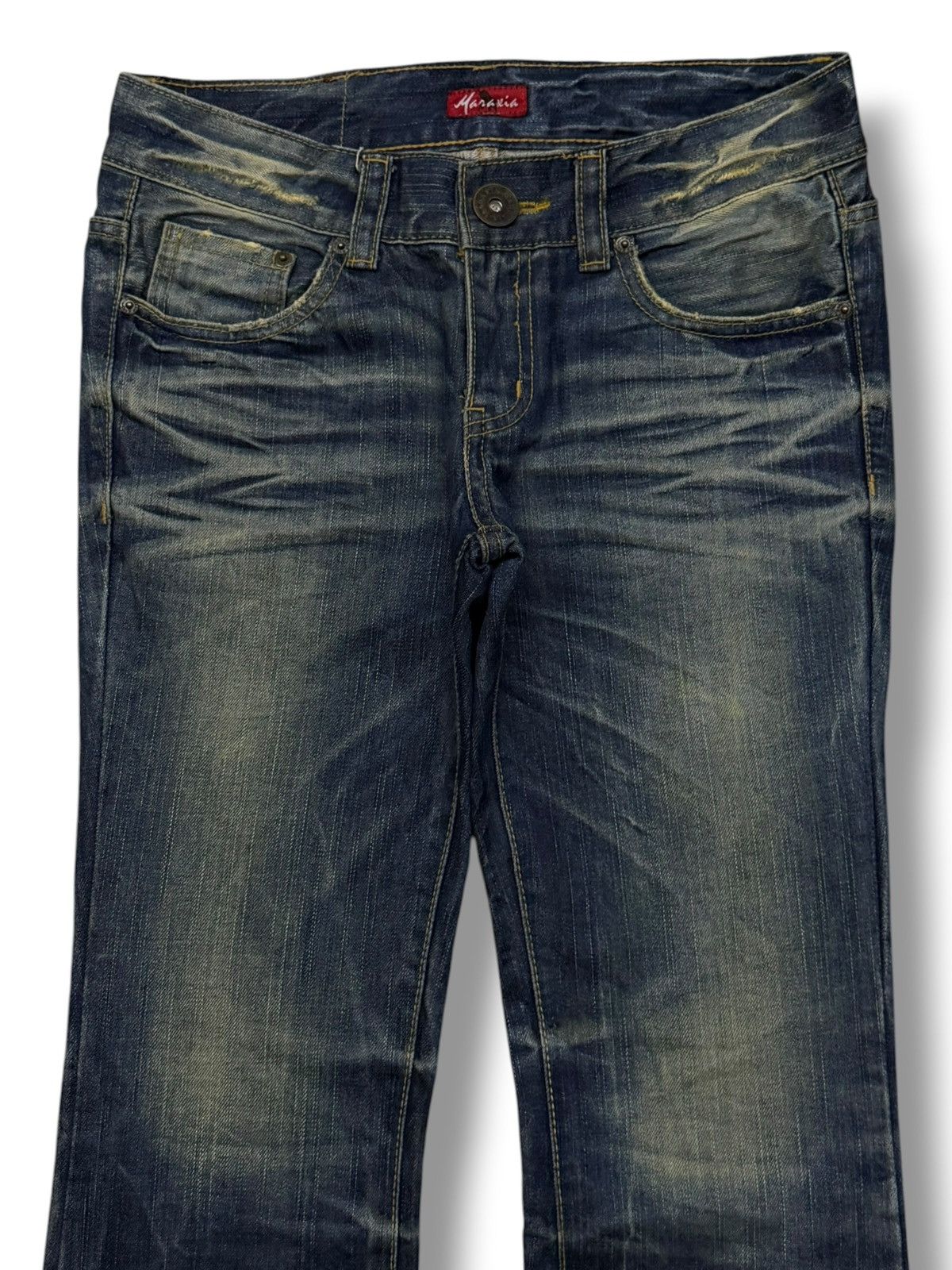 Japanese Brand Vintage Y2K Maraxia Bootcut Flared Denim | Vintage Fade W30 Size 30" / US 8 / IT 44 - 4 Thumbnail
