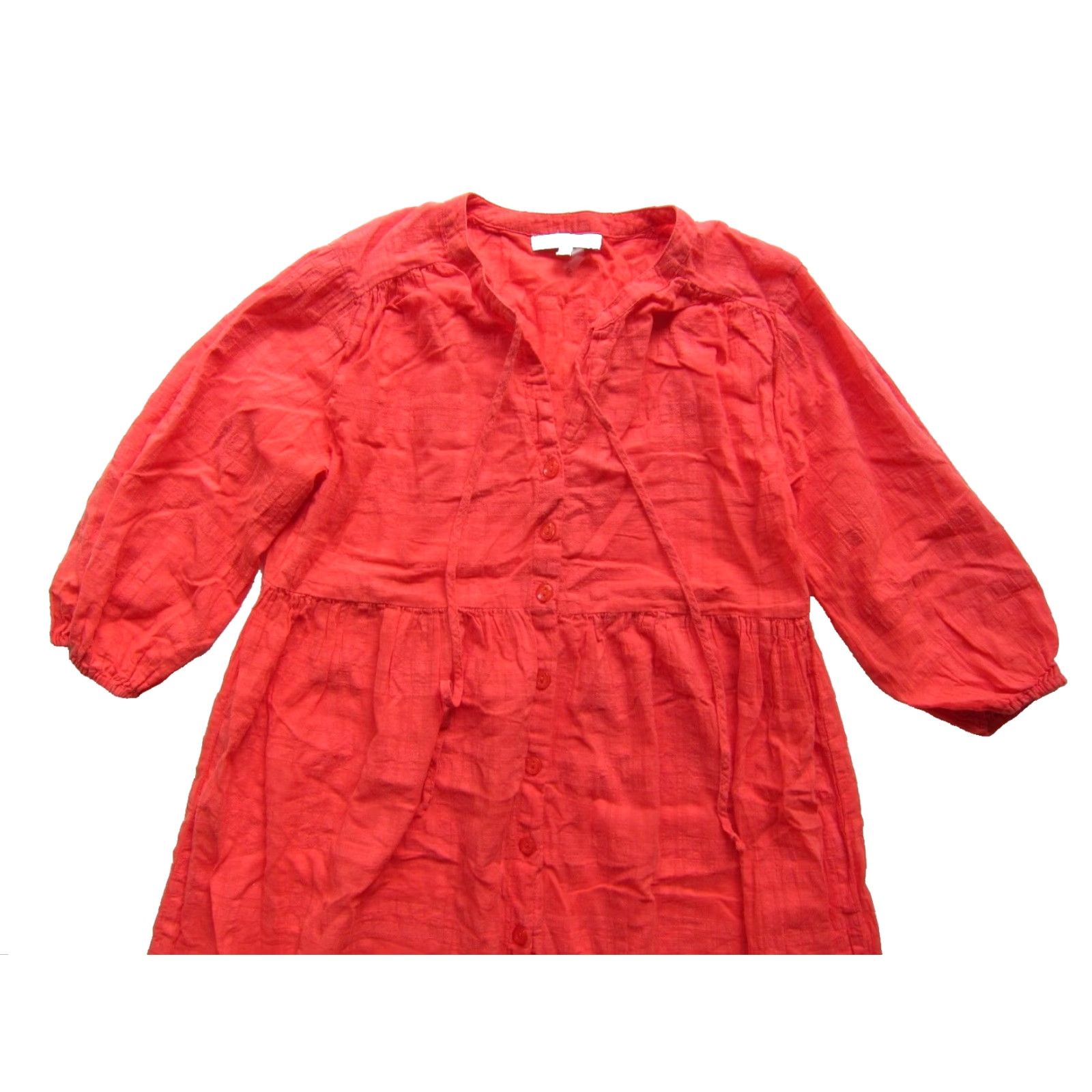 Young Fabulous & Broke VINTAGE Young Fabulous & Broke 100% Cotton Pink Button Down Short Sleeve Smock Dress XS Size 26" / US 2 / IT 38 - 4 Thumbnail