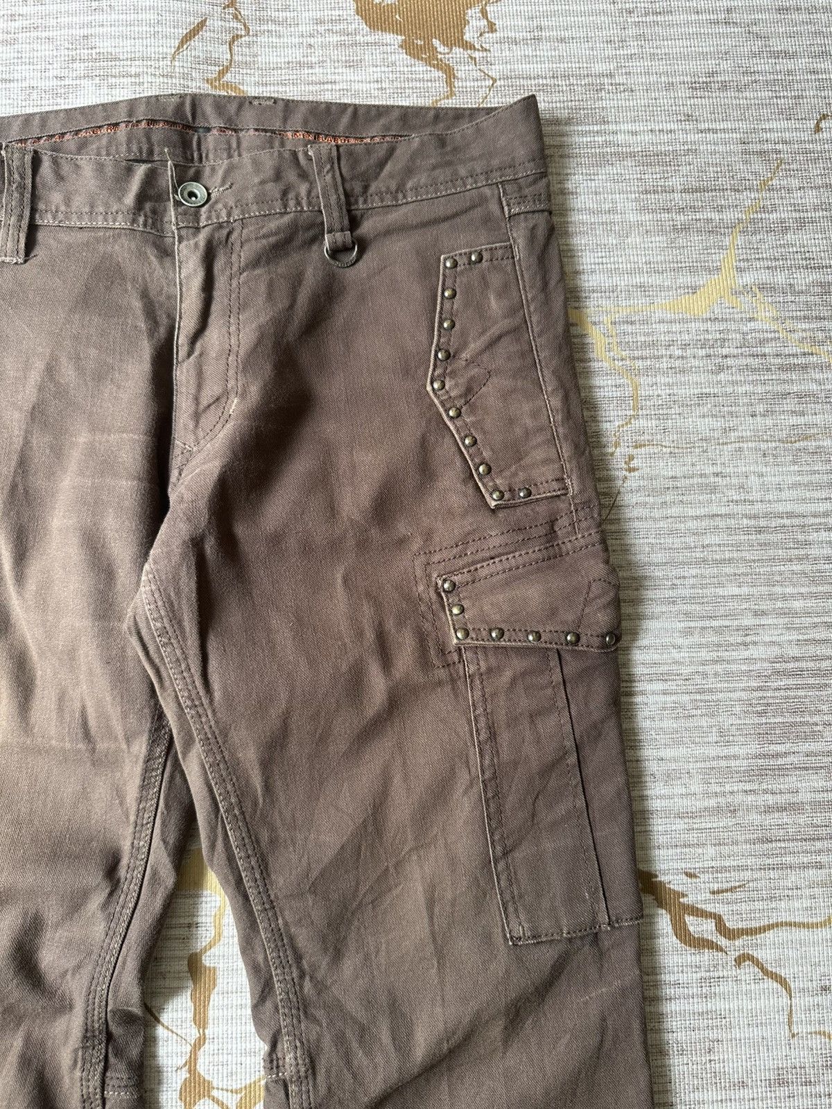Japanese Brand FLARE Nicole Club For Men NCFM Studded Pocket Cargo Pant Size US 33 - 9 Thumbnail