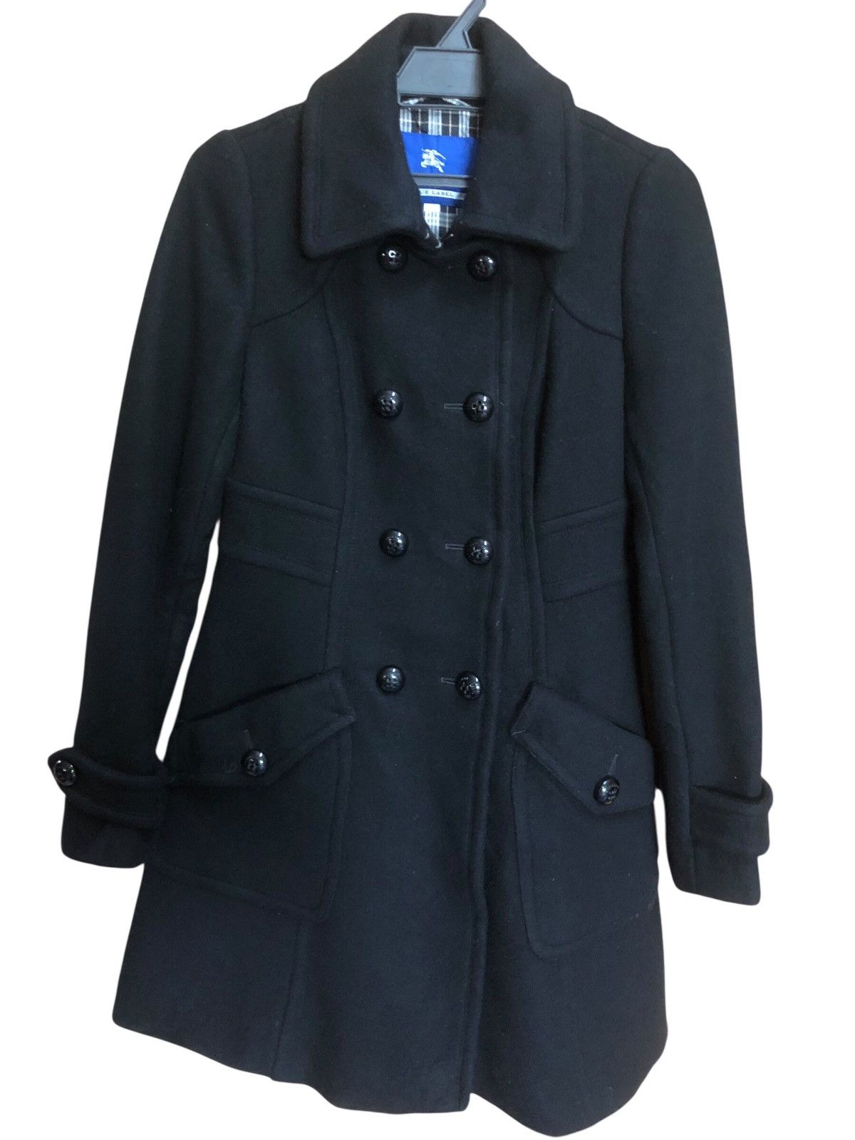 Burberry Blue Label Navy Chesterfield Double Breast Coat