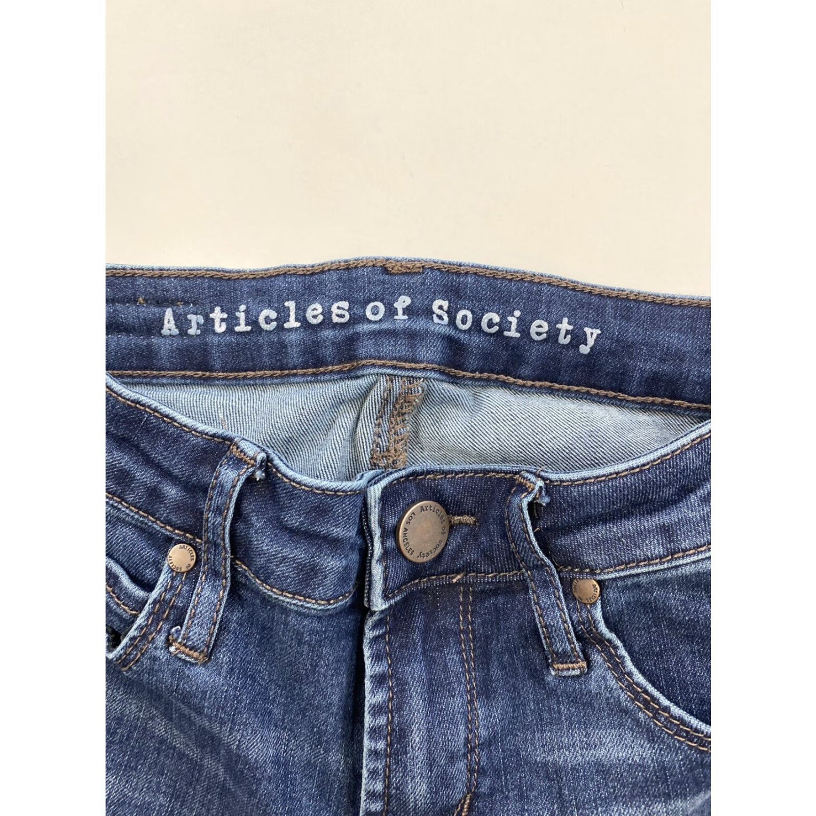 Vintage Articles Of Society Skinny Blue Jeans Woman 24 Regular Fringe User: Articles Of Society Skinny Blue Jeans Woman 24 Regular Fringe Size 42" / US 20 - 4 Thumbnail