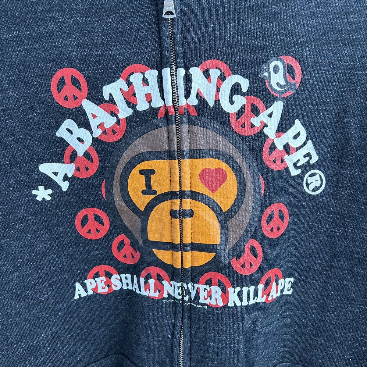 Bape Baby Milo Peace & Love Full Zip Hoodie Size US L / EU 52-54 / 3 - 4 Thumbnail