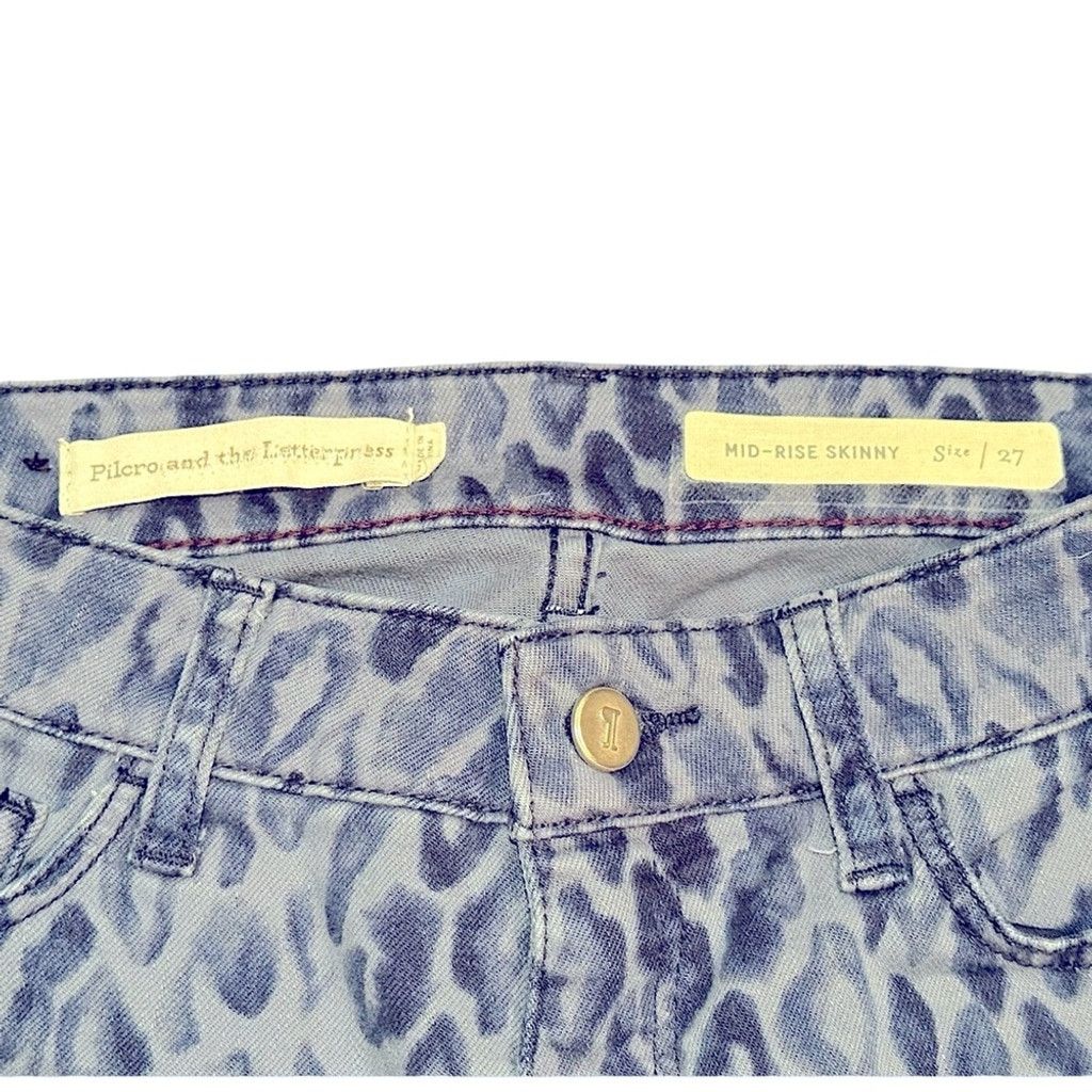 Anthropologie Anthropologie Pilcro Jeans Skinny Leopard Classic SZ 26 Blue Size 26" / US 2 / IT 38 - 7 Thumbnail