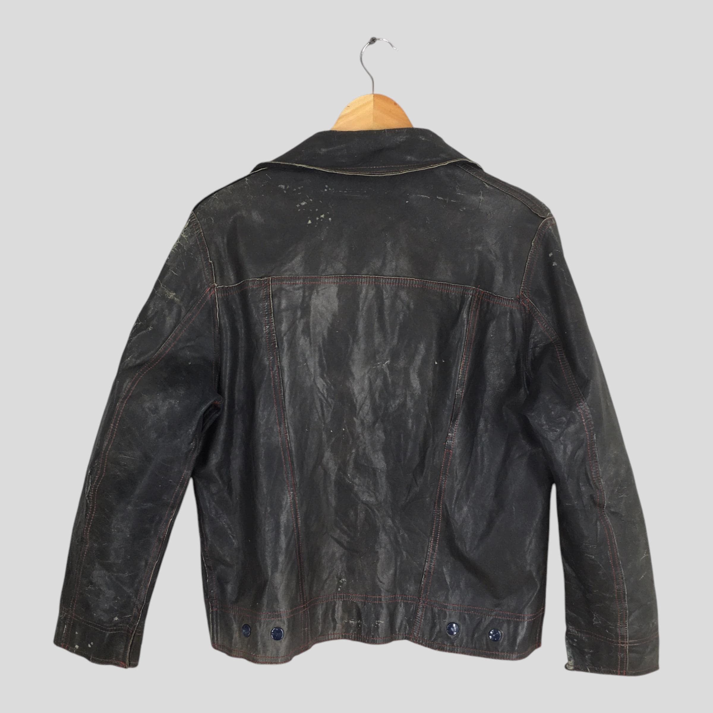 Vintage 1970's Motorcycle Punk Black Suede Leather Jacket Medium Size US M / EU 48-50 / 2 - 9 Thumbnail