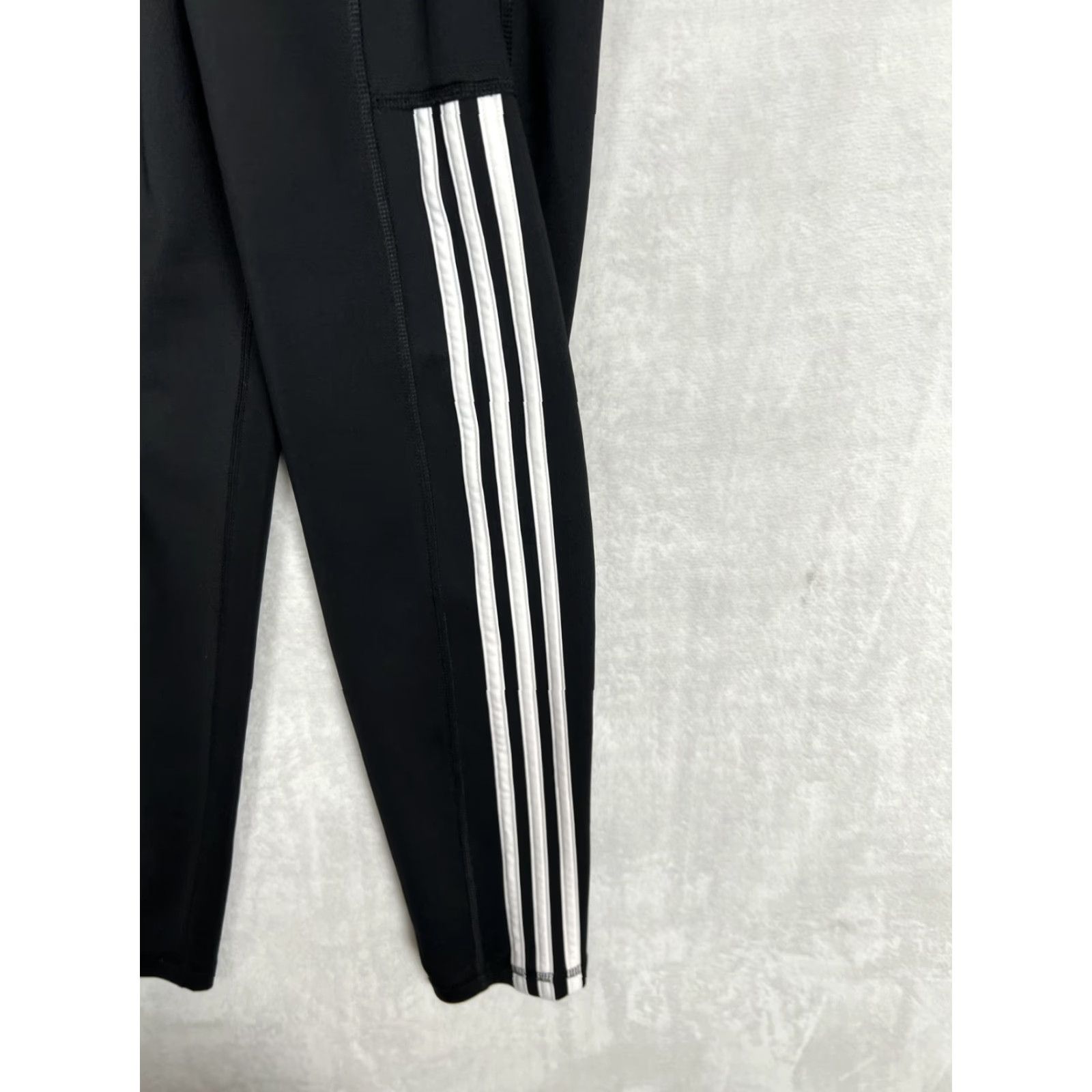 Adidas Adidas Leggings Women L Black Aeroready 3-Stripes Ankle Gym Running Yoga Athletic Size 36" / US 14 / IT 50 - 5 Thumbnail