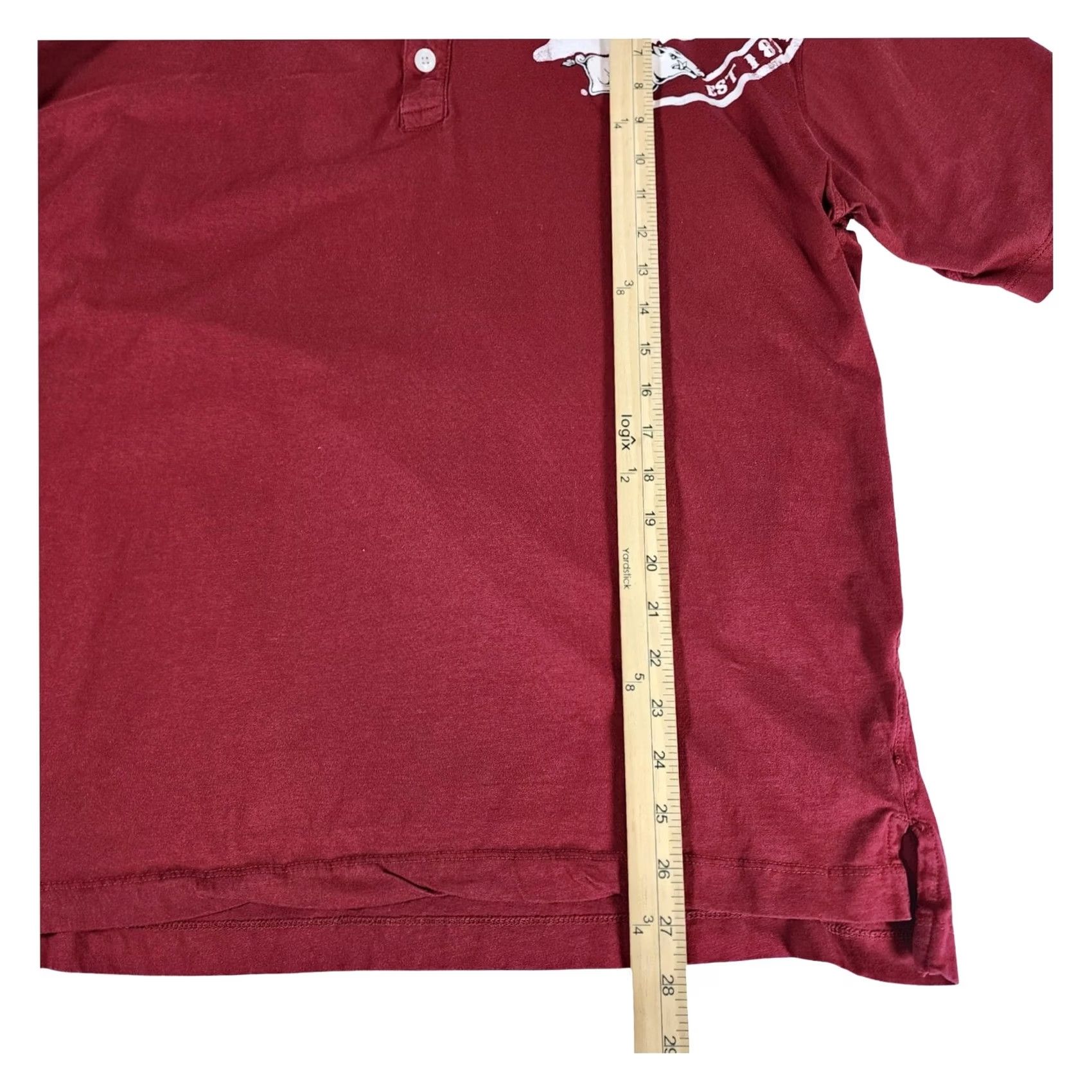 Vintage NCAA Arkansas Razorbacks Polo Shirt Mens 2XL Red Cotton Knights Apparel Graphic Print Size US XXL / EU 58 / 5 - 6 Thumbnail
