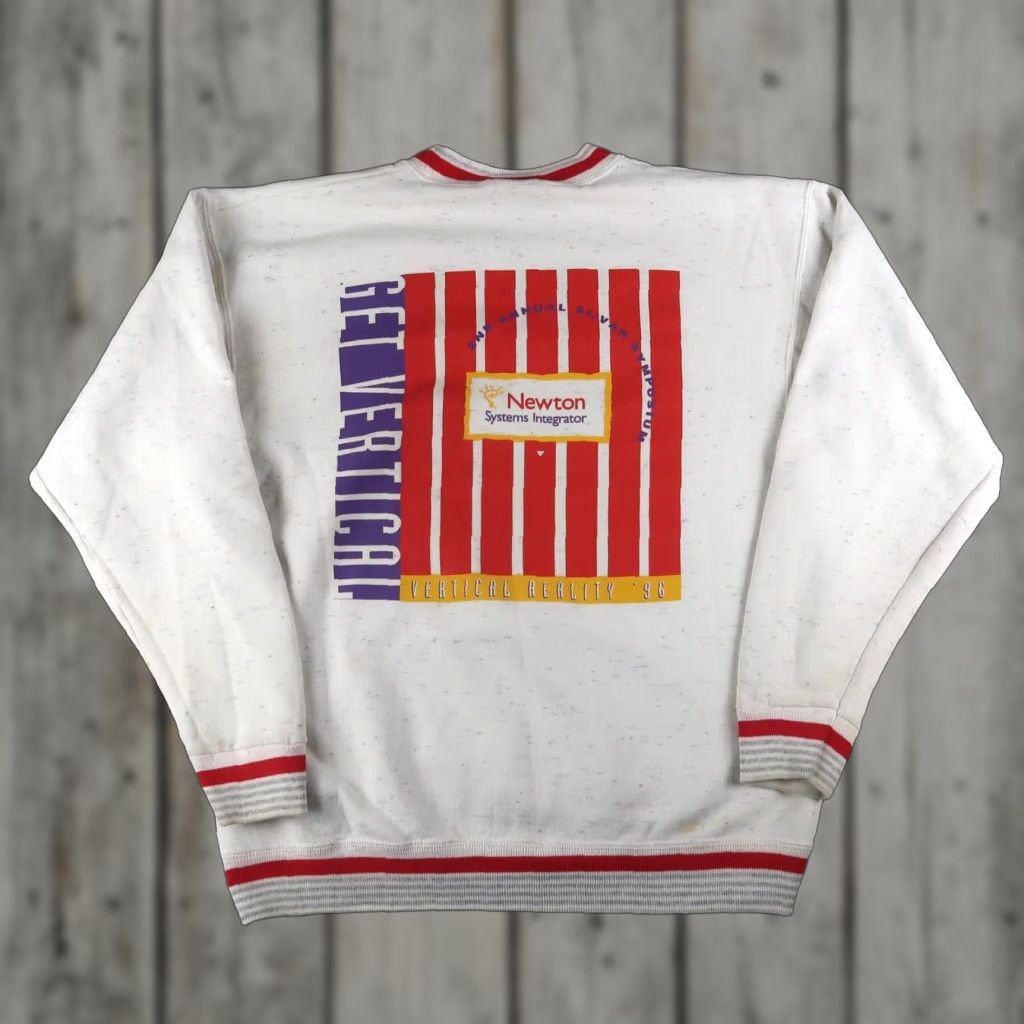 Vintage VINTAGE 90s Tech Computer Vertical Newton System Crewneck Sweatshirt L Gray Cotton Blend Logo Men Shirt/Good condition Size US L / EU 52-54 / 3 - 1 Thumbnail