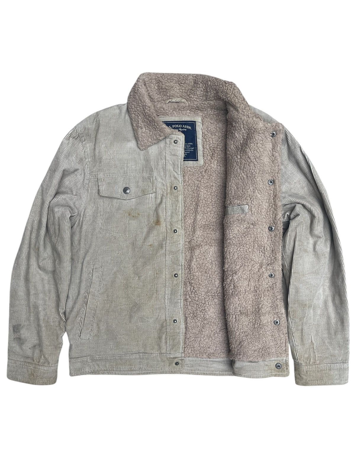 U.S. Polo Assn. 🇺🇸 U.S. Polo Assn. Corduroy Sherpa Jacket - Fuzzy Lined Size US M / EU 48-50 / 2 - 4 Thumbnail
