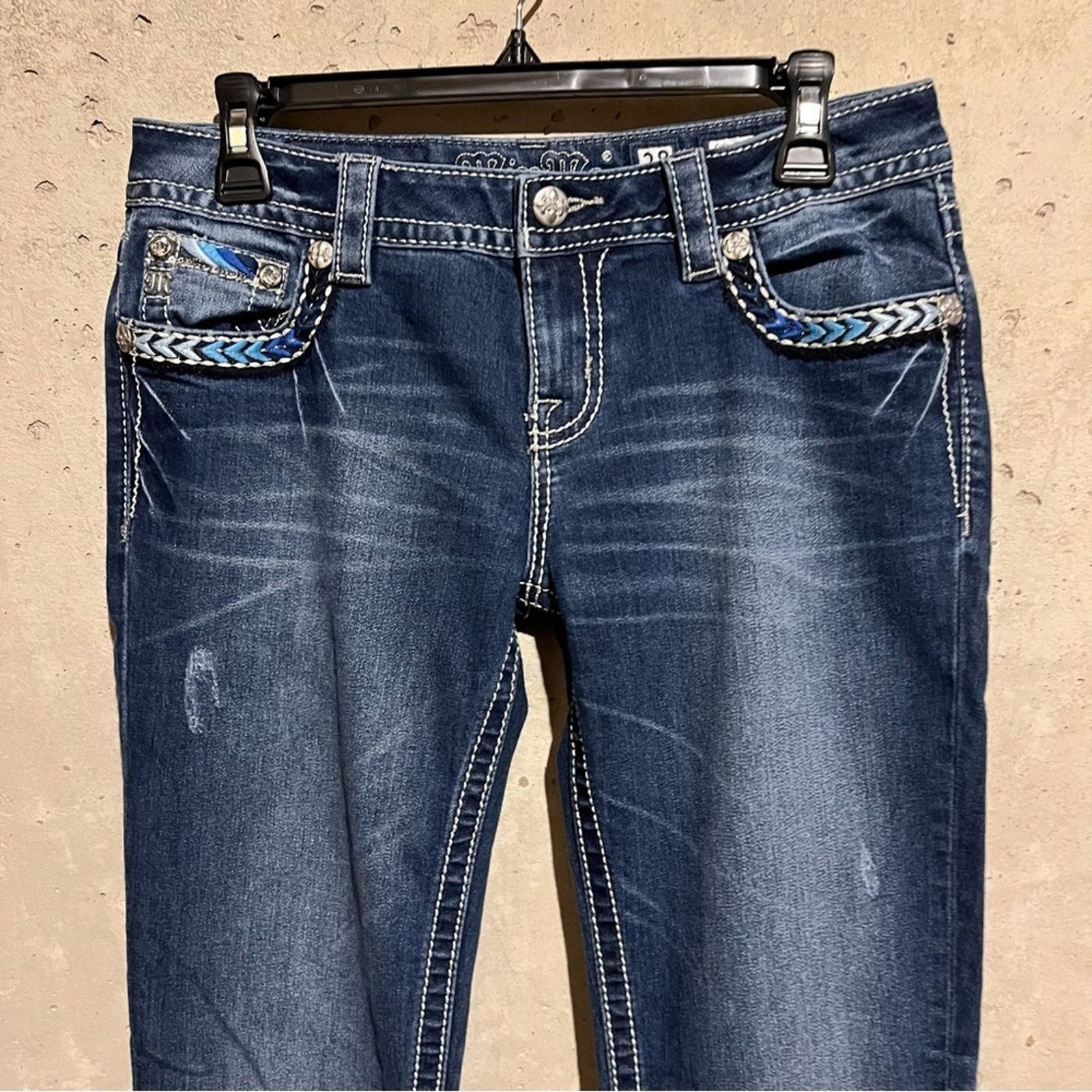 Miss Me Miss Me Jeans Womens 28 Blue Low Rise Signature Boot Cut Size 28" / US 6 / IT 42 - 10 Thumbnail