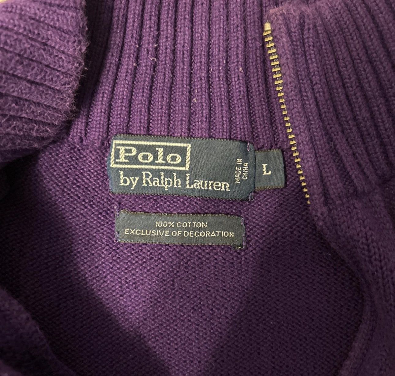 Polo Ralph Lauren Purple Quarter Zip Size US L / EU 52-54 / 3 - 3 Thumbnail