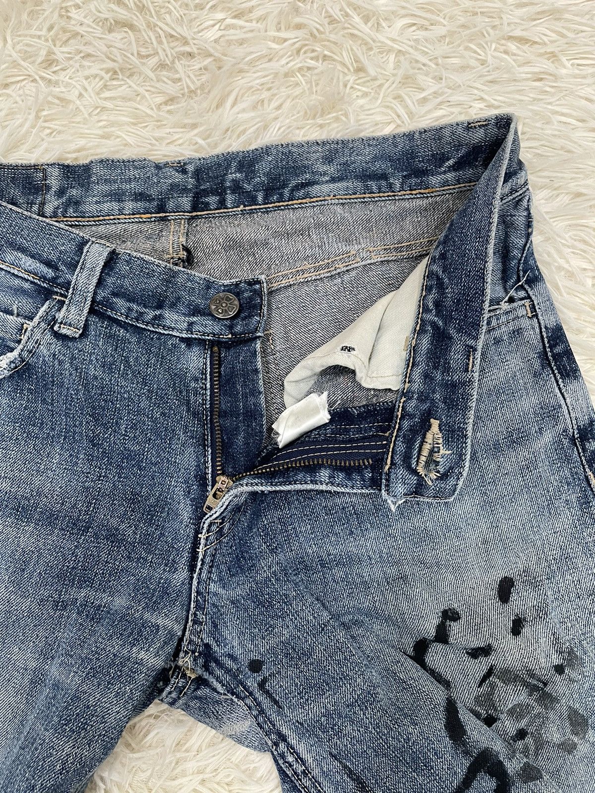 Japanese Brand Ozone Rocks Thrashed Redline Japan Denim Size US 31 - 19 Thumbnail