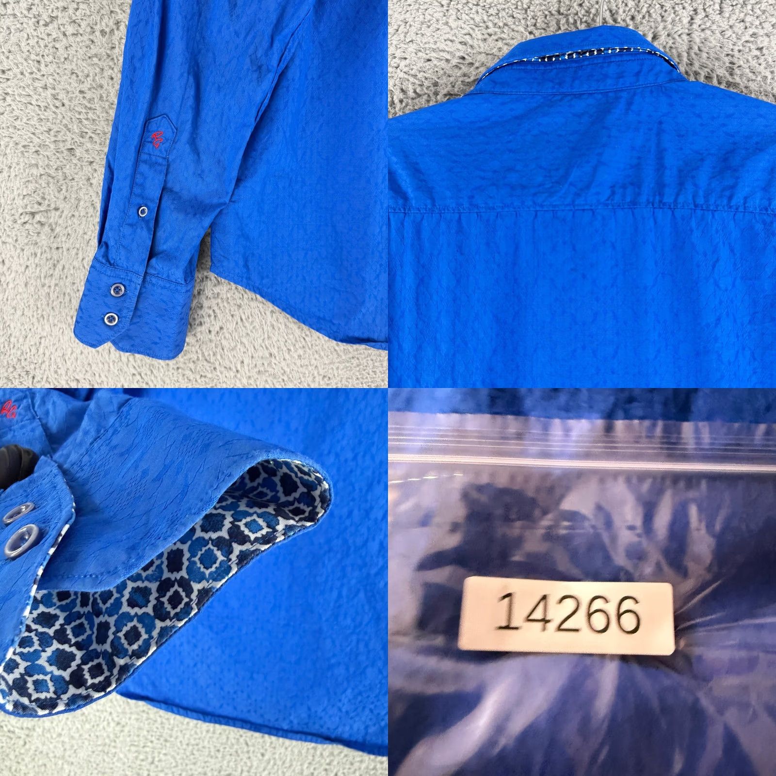 Robert Graham Robert Graham Shirt Mens 2XL Blue Jacquard Long Sleeve Button Down Classic Fit Size US XXL / EU 58 / 5 - 9 Thumbnail