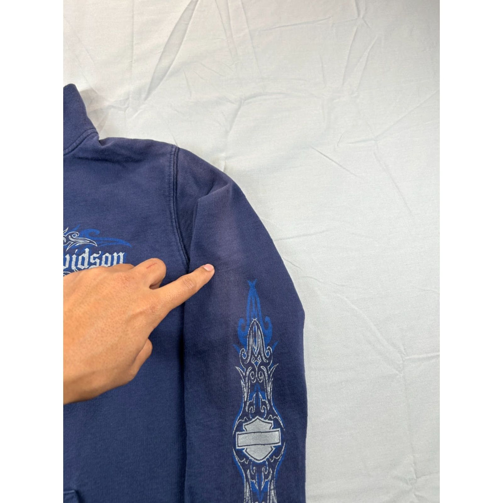 Harley Davidson Harley-Davidson Sweatshirt Full Zip Women M Blue Logo Sleeve Graphic USA Size M / US 6-8 / IT 42-44 - 2 Thumbnail