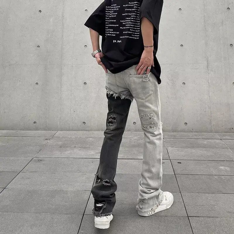 Japanese Brand × Jean Retro loose fringed ripped jeans Size US 32 / EU 48 - 6 Thumbnail