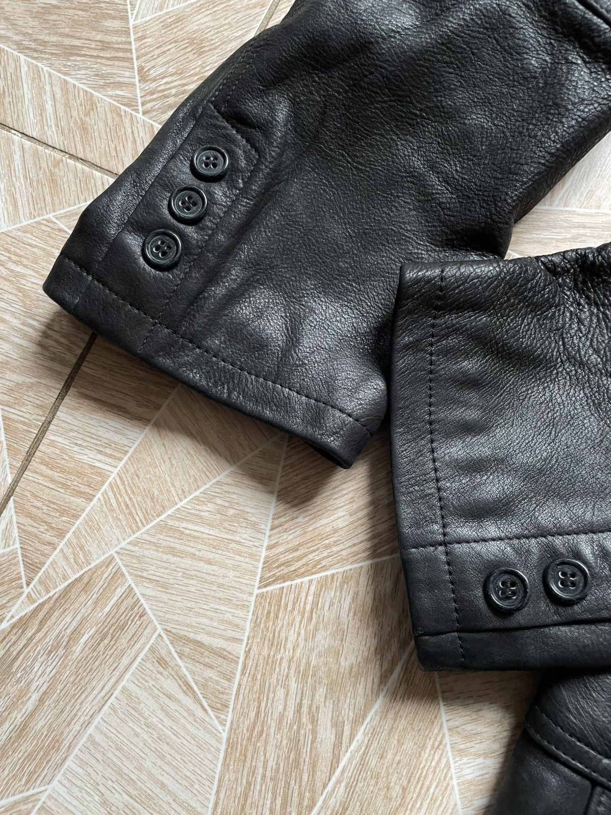 Armani × Vintage Vintage Armani Jeans Simin T Quilted Genuine Leather Jacket Size US L / EU 52-54 / 3 - 8 Thumbnail
