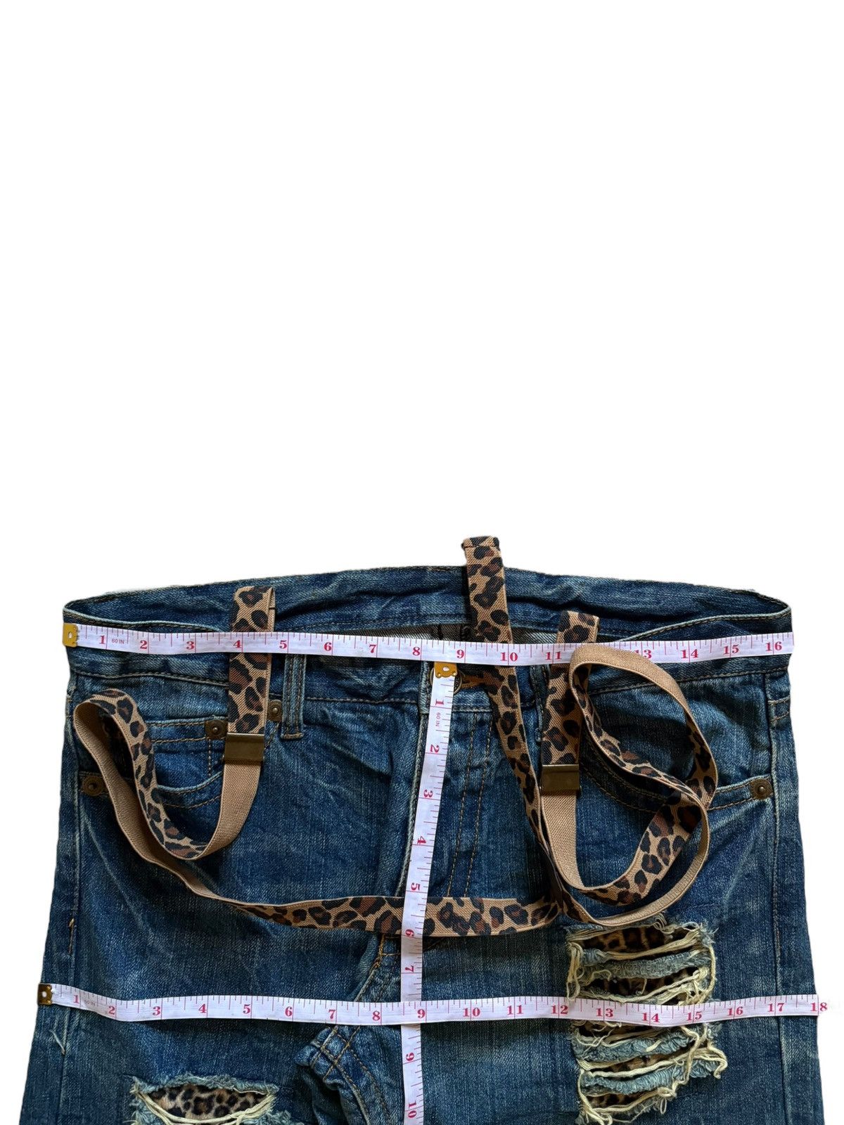 Japanese Brand SALES🔥Vintage Japanese Brand Leopard Patch Baggy Jeans Size 33" - 12 Thumbnail