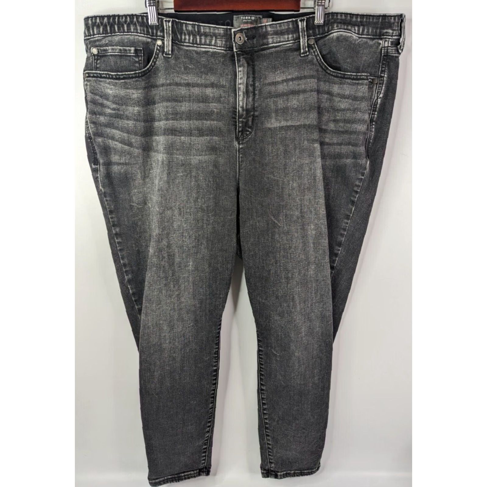Torrid Torrid Gray Jeans Skinny Woman’s Size 26R Elastic Waistband Zip Closure 26 Gray Torrid Skinny Jeans Womens Plus Size 26R Size 26" / US 2 / IT 38 - 2 Thumbnail