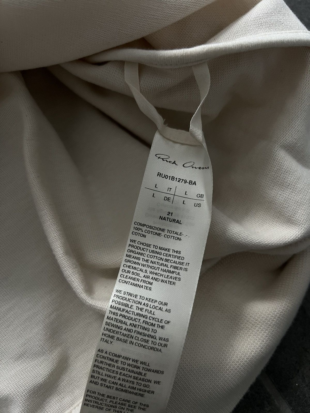 Rick Owens Rick Owens S/S 22 Fogachine Geth Sweatshirt beige Size US L / EU 52-54 / 3 - 5 Thumbnail