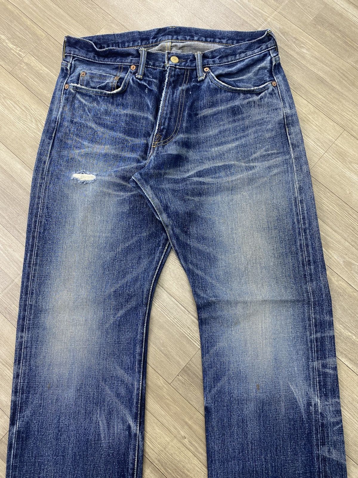 Japanese Brand Knackered Japan Distressed Selvedge Raw Denim Faded Jeans Size US 34 / EU 50 - 3 Thumbnail
