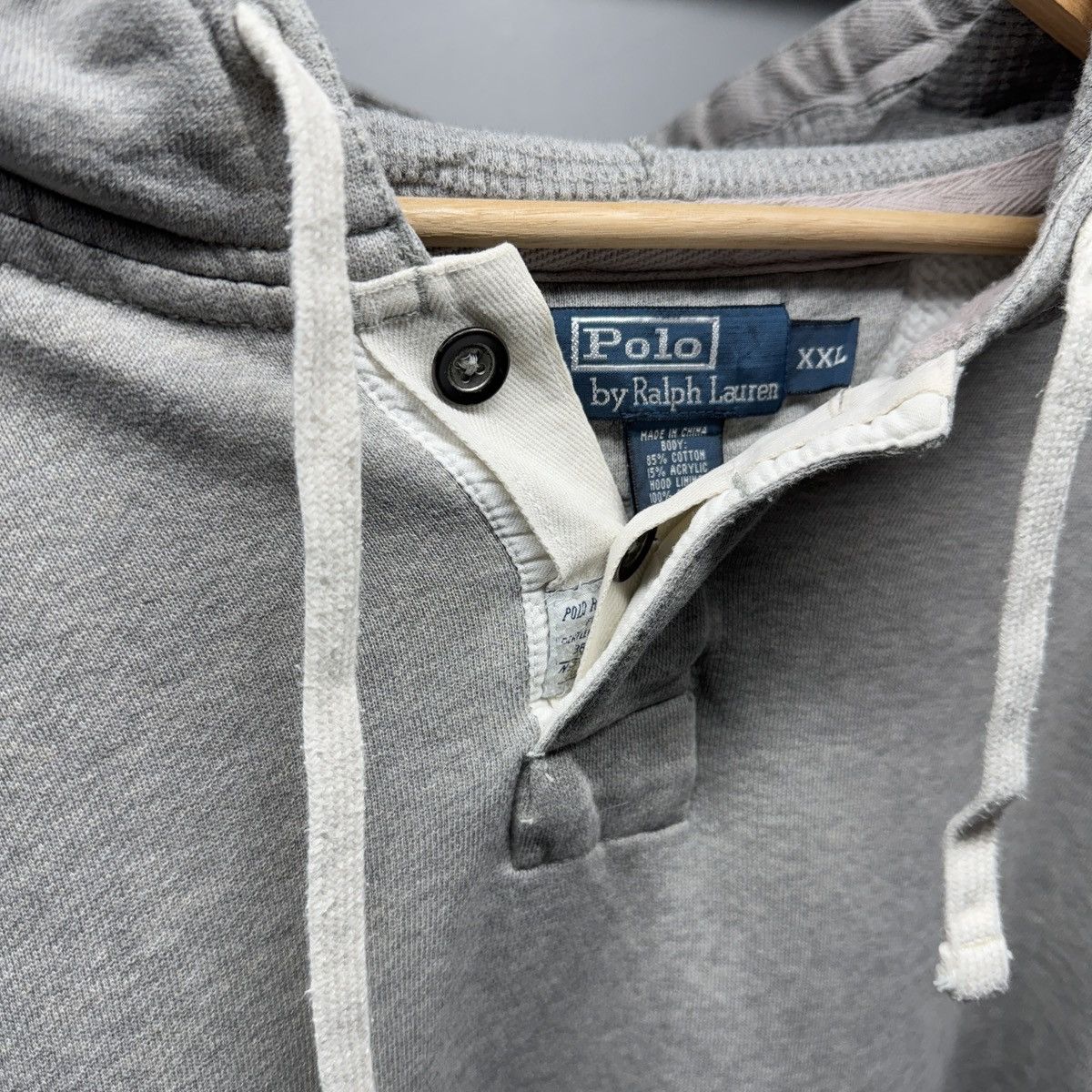Polo Ralph Lauren Vintage Polo Henley Hoodie Thrashed Distressed Faded Grunge Size US XXL / EU 58 / 5 - 6 Thumbnail