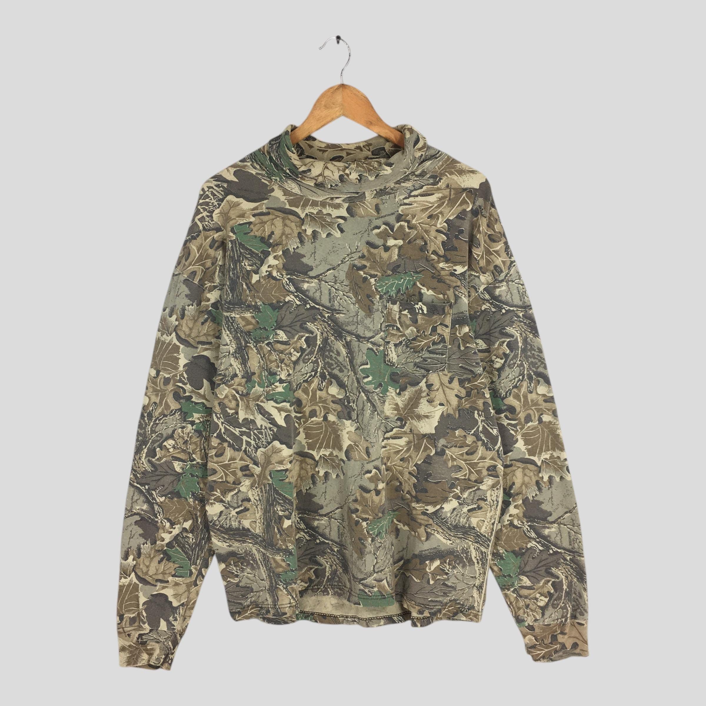 Mossy Oaks × Realtree × Vintage 90s Red Head Mossy Oak Tree Camo Turtleneck Shirt Large Size US L / EU 52-54 / 3 - 1 Thumbnail