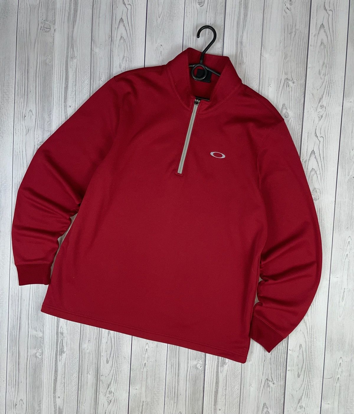 Oakley Vintage Oakley red zip 1/4 sweatshirt size XL logo Size US XL / EU 56 / 4 - 1 Thumbnail