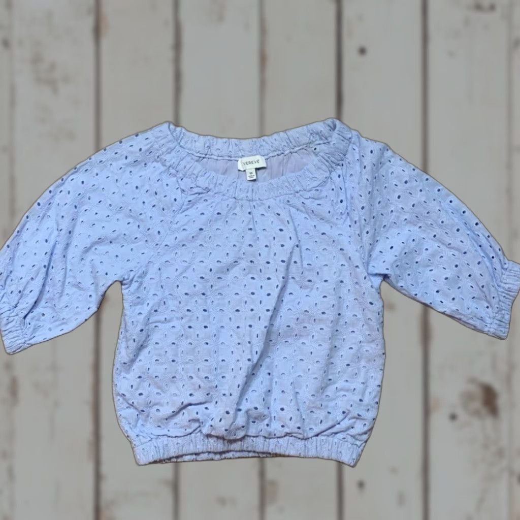 Vintage Evereve Blouse XS eyelet blue Size XS / US 0-2 / IT 36-38 - 1 Thumbnail