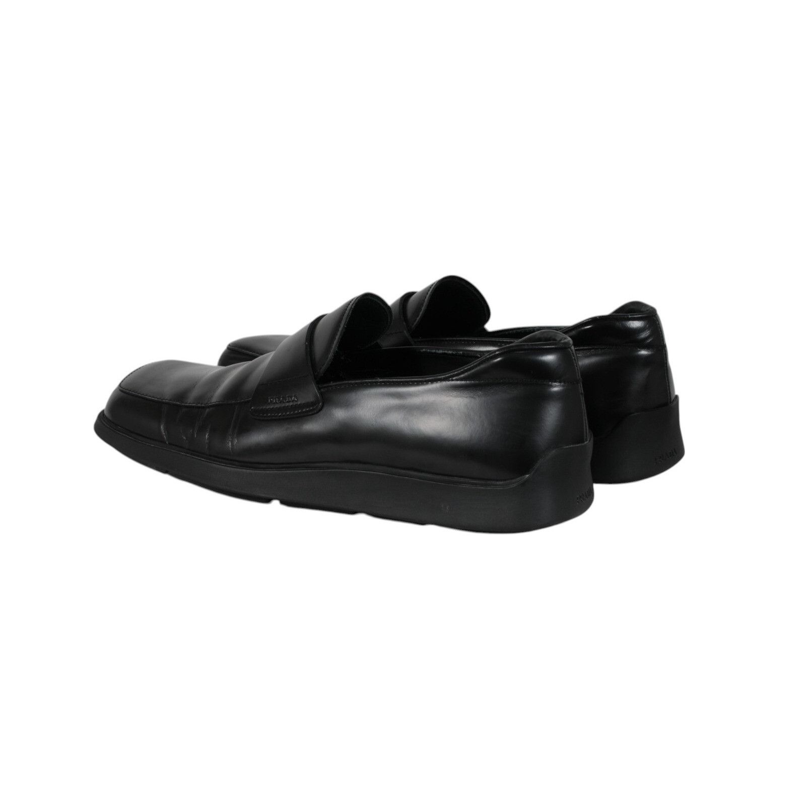 Prada Vtg 2000s Square Toe Loafers Black Leather - 02549 Size US 11 / EU 44 - 5 Thumbnail