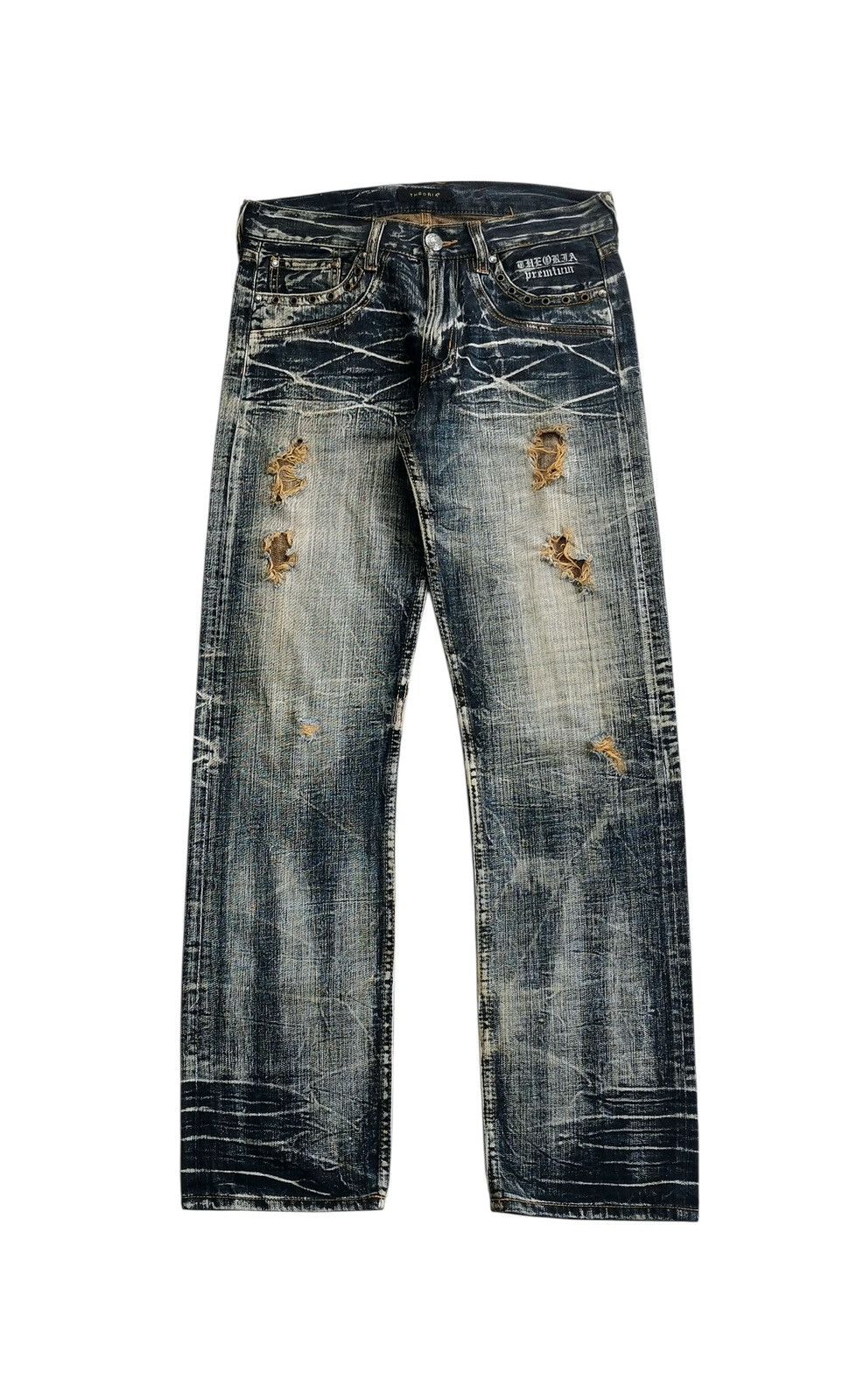 PPFM Theoria Distressed Clawmark Jeans Size US 31 - 1 Thumbnail