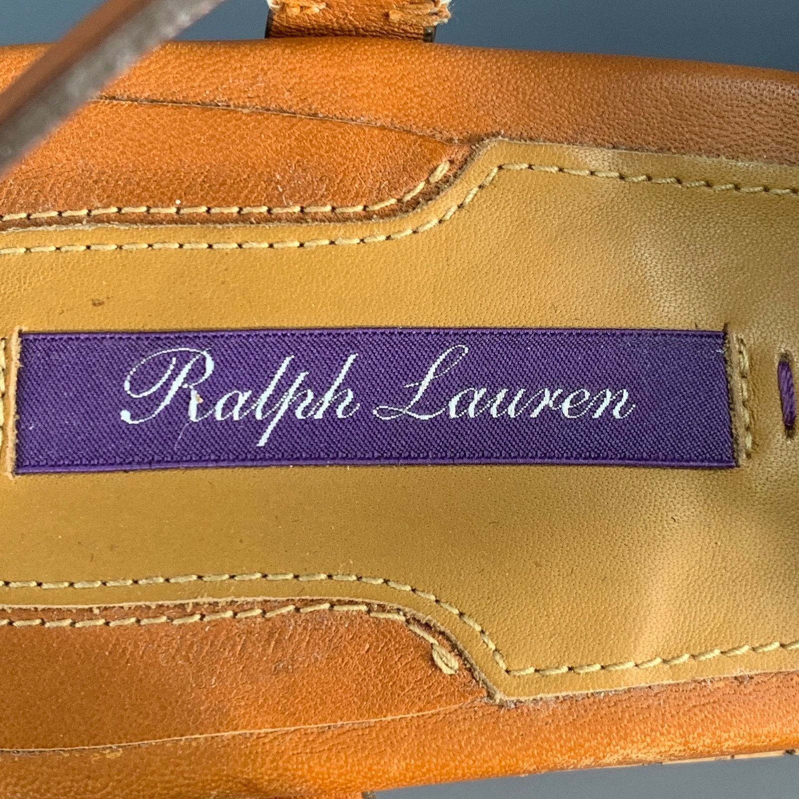 Ralph Lauren RALPH LAUREN COLLECTION Tan Leather Platform Sandals Size US 10 / IT 40 - 7 Thumbnail
