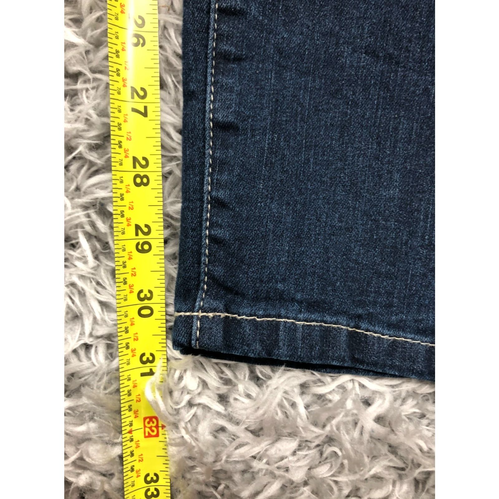 Vintage Blue Asphalt Jeans Skinny Plus Size 22 Womens Medium Wash Blue Denim 5-Pocket Design Regular Rise Belt Loops Zipper Button - 31in Inseam Size 40" / US 18 - 3 Thumbnail