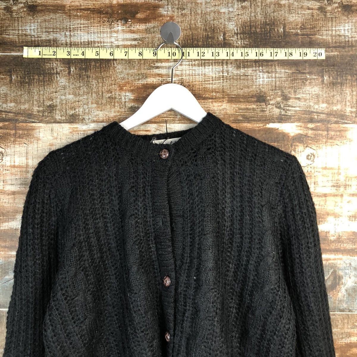 Aran Isles Knitwear View Life Black Patterned Cardigan knitwear #A1686 Size XL / US 12-14 / IT 48-50 - 4 Thumbnail