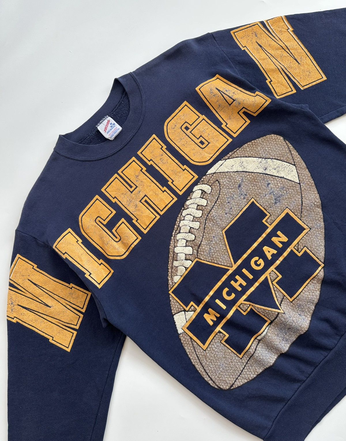 Vintage 90s Vintage Michigan Wolverines Spell Out Sweatshirt Size US M / EU 48-50 / 2 - 8 Thumbnail
