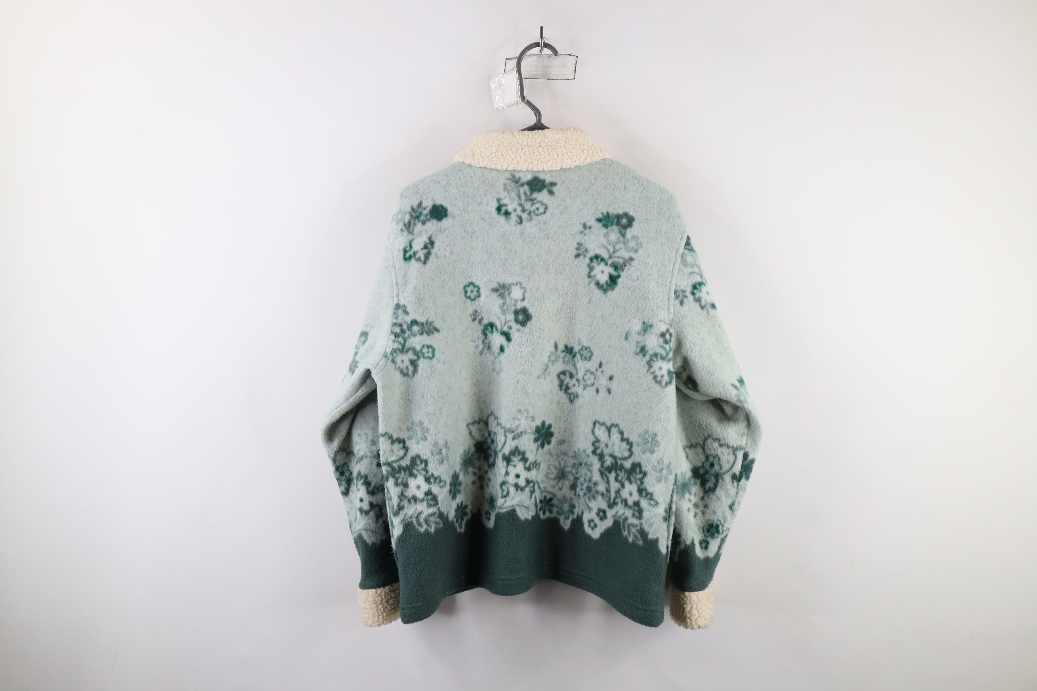 Vintage Vintage 90s Streetwear Flower All Over Print Fleece Jacket Size L / US 10 / IT 46 - 10 Thumbnail