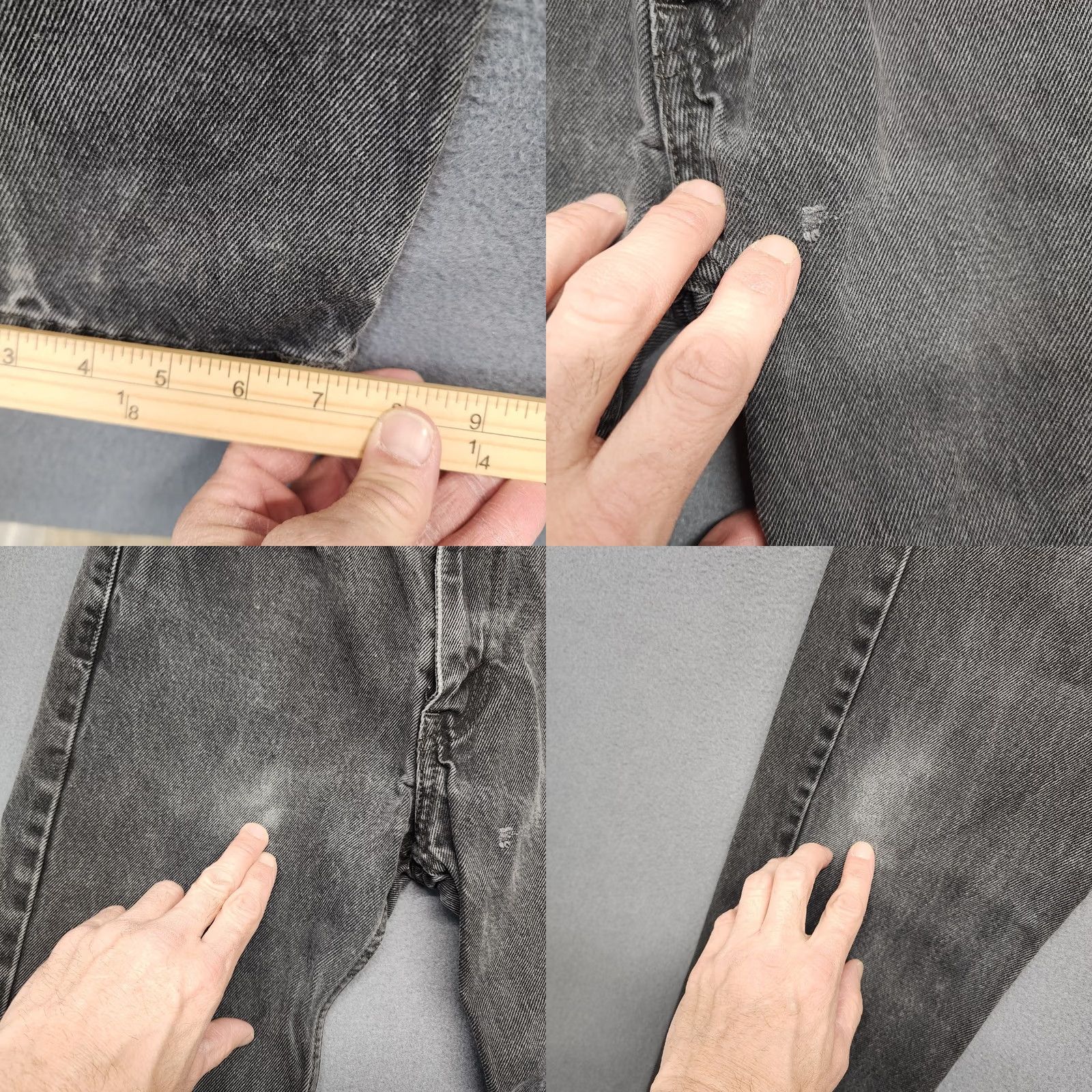Levi's Levis 505 Men Jeans Black Regular Fit Straight Leg DISTRESSED 28x31 Size US 28 / EU 44 - 8 Thumbnail