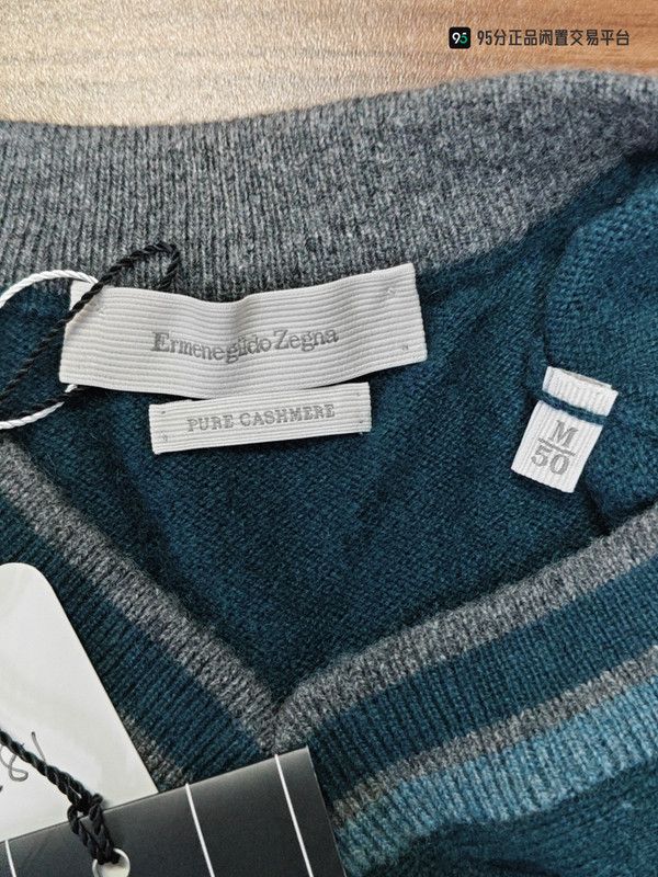 Ermenegildo Zegna Zegna Pure Cashmere Striped Sweater Size US M / EU 48-50 / 2 - 1 Thumbnail