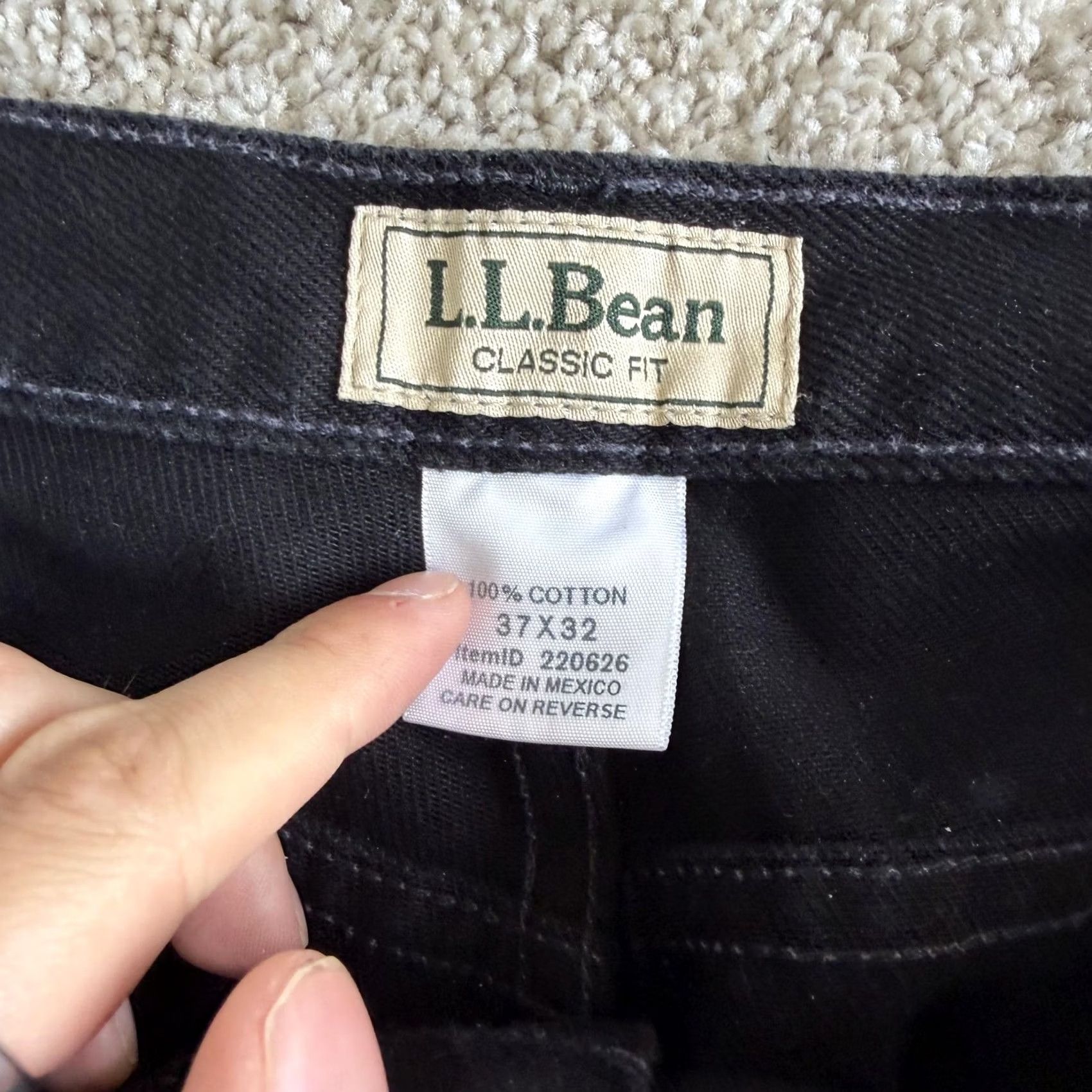 Vintage L.L. Bean Classic Fit Jeans Mens 37x32 Dark Wash Black Denim Straight Casual Size US 37 - 4 Thumbnail