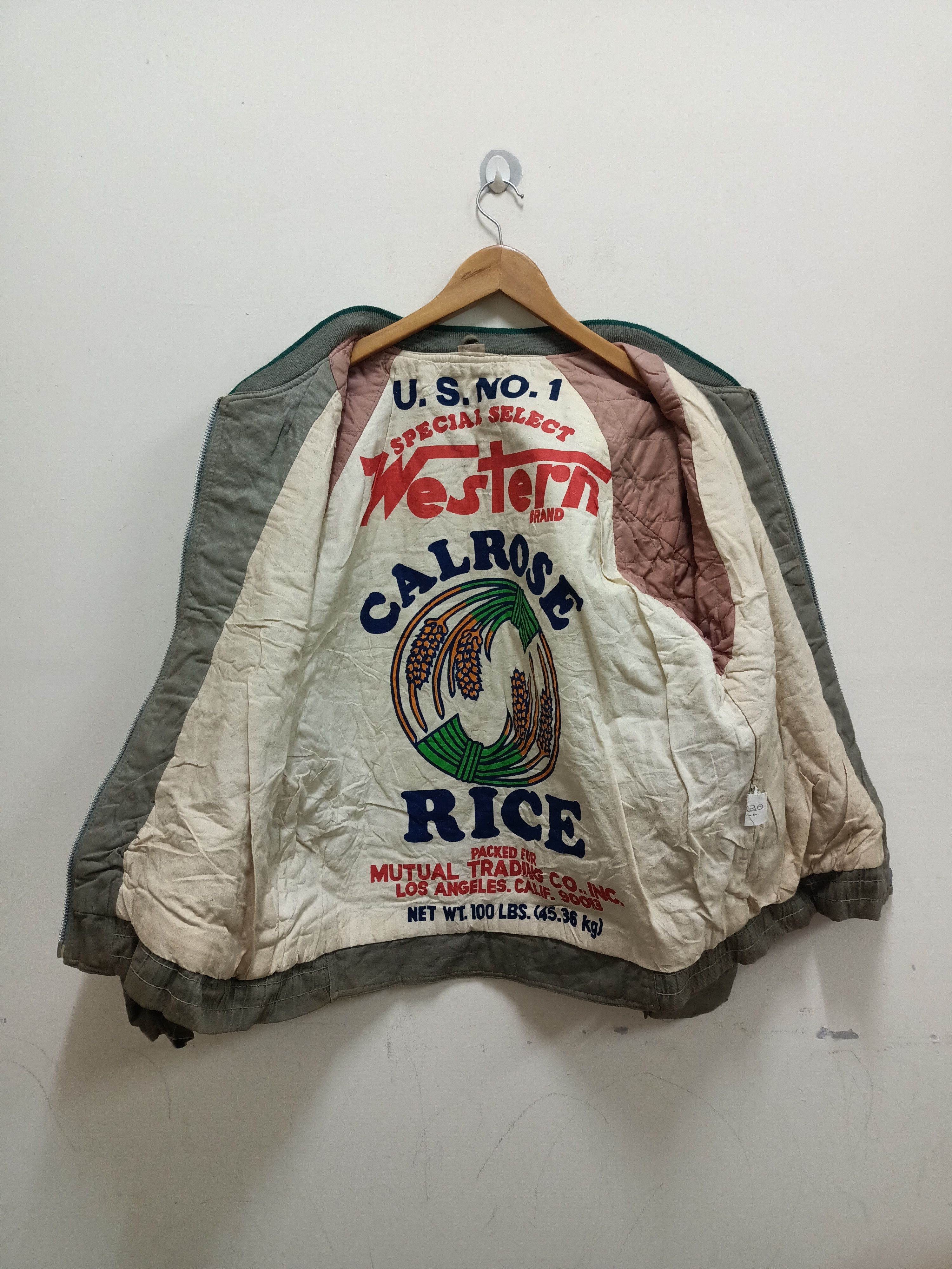 Japanese Brand Vintage Calrose Rice bomber jacket Size US L / EU 52-54 / 3 - 1 Thumbnail