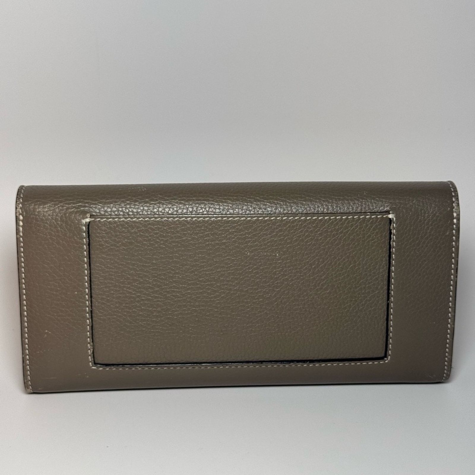 Celine Celine Large Flap Multifunction Wallet Grey Grained Leather Size ONE SIZE - 2 Thumbnail