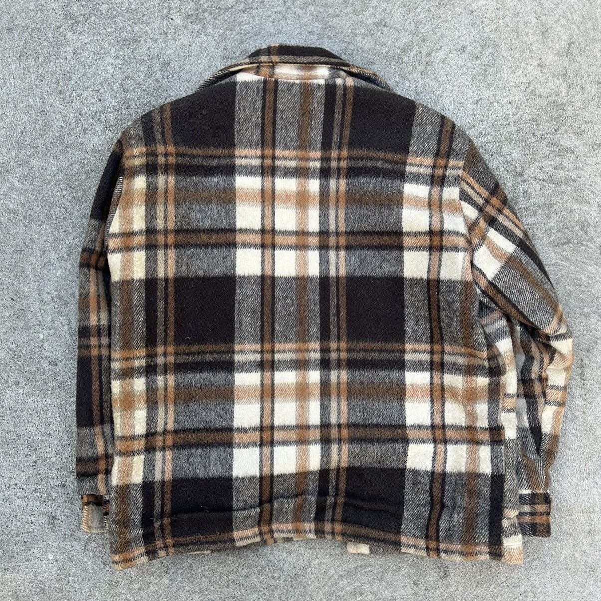 Vintage Vintage 80s VIP Flannel Jacket Wool Brown And Orange Size US L / EU 52-54 / 3 - 2 Thumbnail