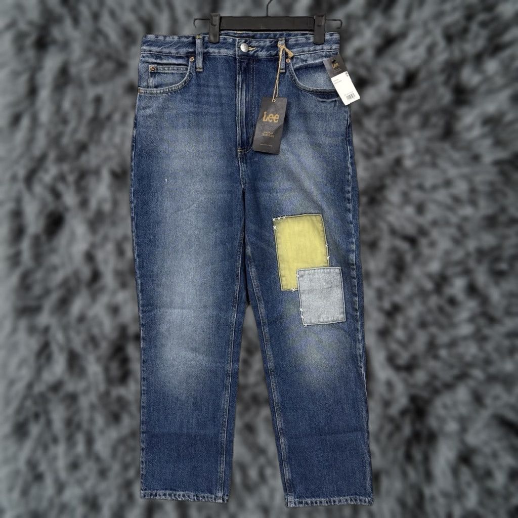 Lee Lee Vintage Modern Jeans Womens 30 Blue High Rise Straight Patchwork Denim Jeans Size 30" / US 8 / IT 44 - 1 Thumbnail
