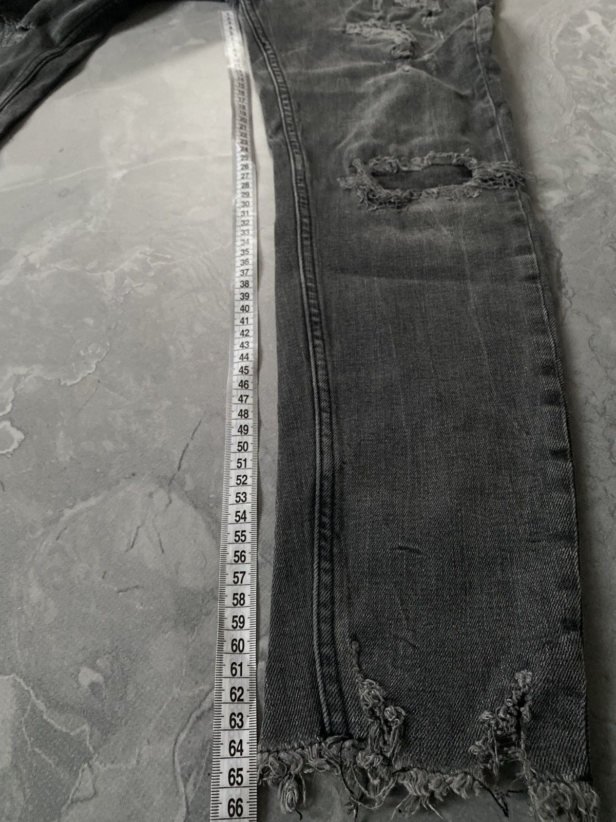 Japanese Brand 2000s Punk Distressed Raw Hem Jeans – Heavy Fade Size US 32 / EU 48 - 8 Thumbnail