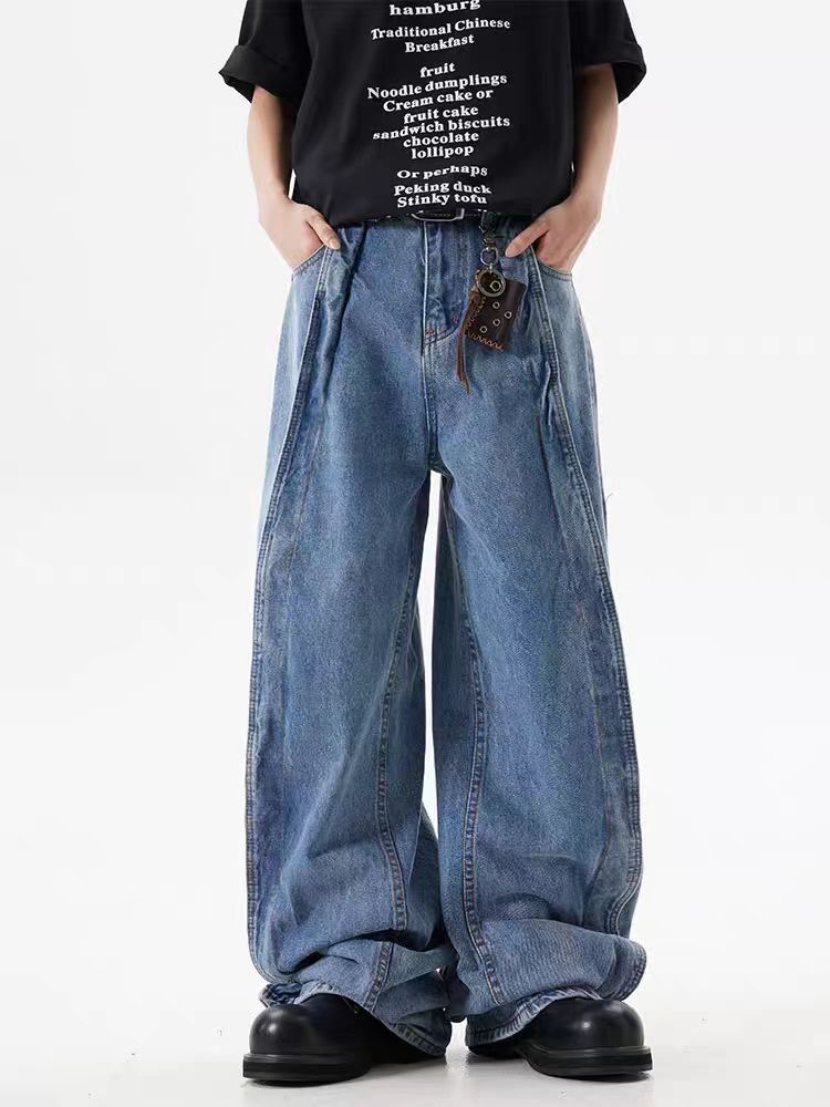 Japanese Brand × Jean Vintage street design silhouette machete wide leg jeans Size US 30 / EU 46 - 2 Thumbnail