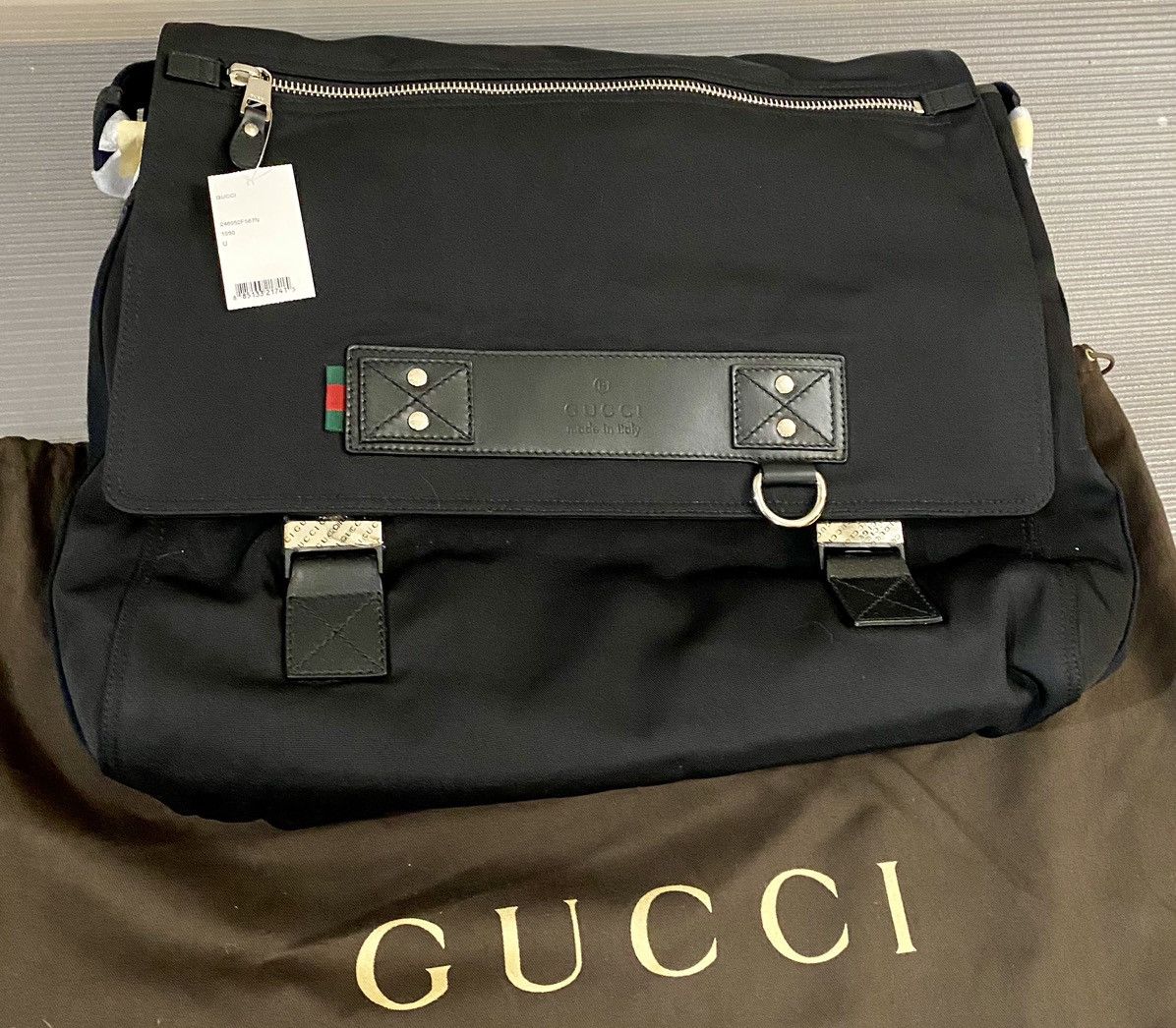 Gucci Gucci 🇮🇹 Nero ballistic nylon messenger bag unisex NEW Size ONE SIZE - 21 Thumbnail