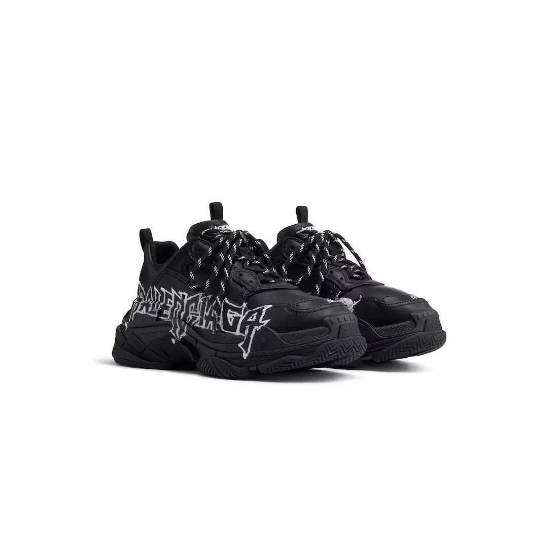 Balenciaga o1tr1nto0525 Triple S Sneakers DIY Metal in Black/White Size US 13 / EU 46 - 2 Thumbnail