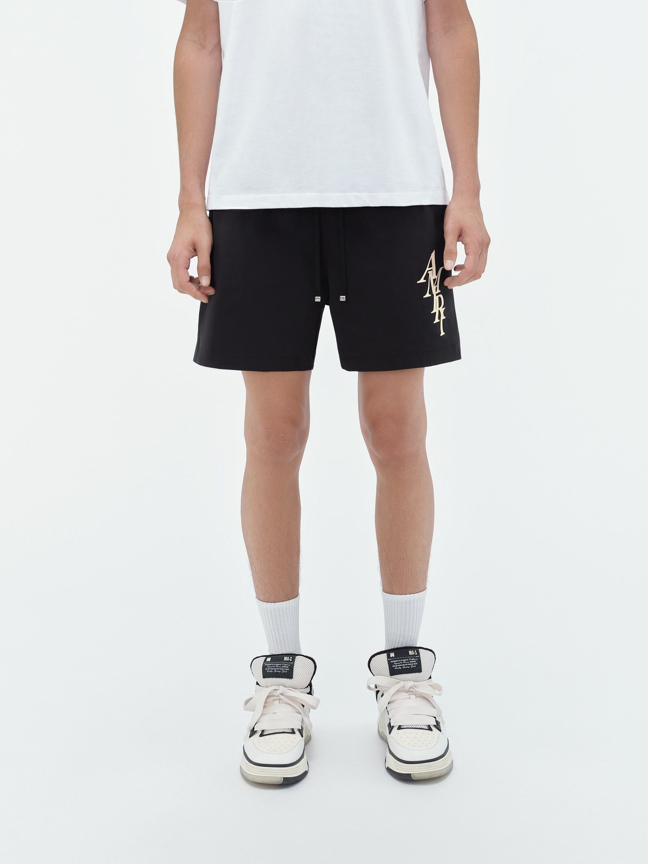 Amiri oc11z0425 Stack Swim Trunk Shorts in Black Size US 28 / EU 44 - 3 Thumbnail