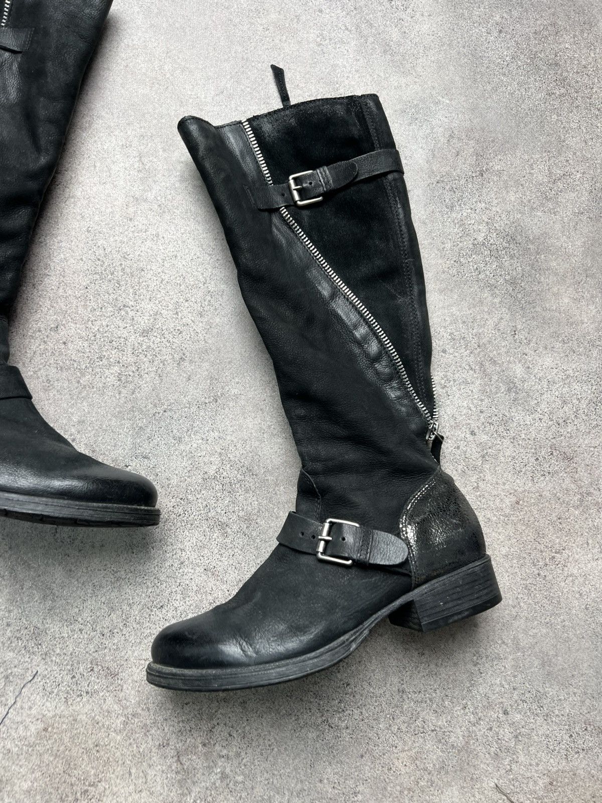 A.S.98 Vintage italian double zip platform leather boots Size US 10 / IT 40 - 3 Thumbnail