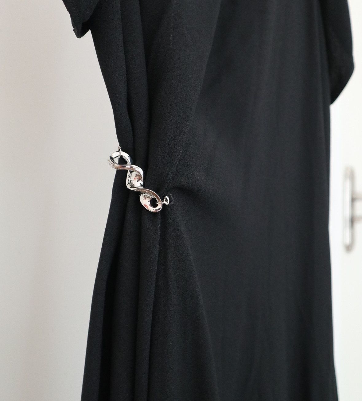 KIKO KOSTADINOV 22FW Black Silver Line Draped Long Dress