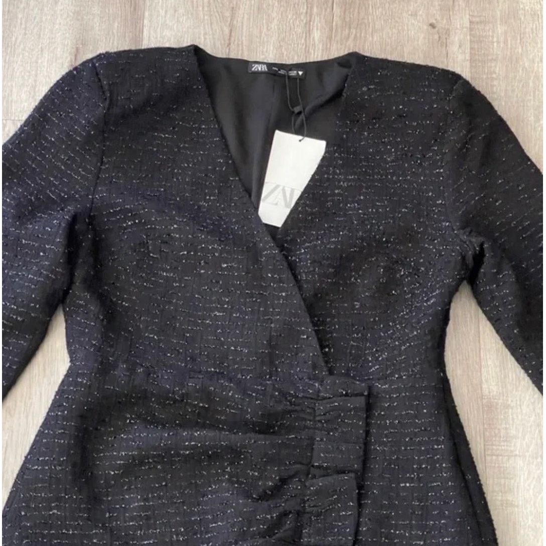 Zara ZARA BLOGGER FAVORITE TEXTURED WEAVE DRESS WITH RUFFLE Size XL / US 12-14 / IT 48-50 - 5 Thumbnail